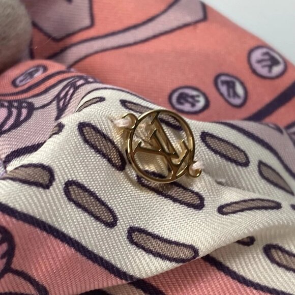 LOUIS VUITTON M76955 Scrunchie Troshu hair accessories hair rubber silk pink - Picture 6 of 7